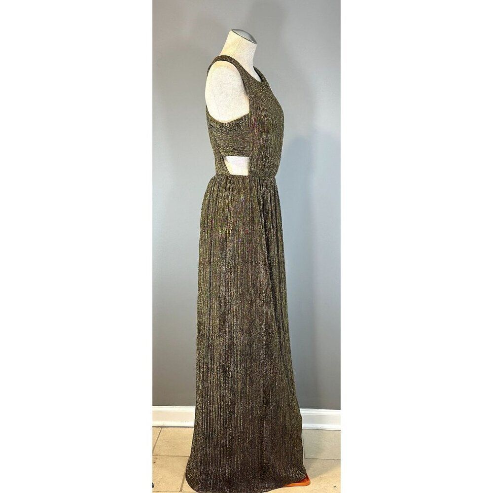 BCBGMaxAzria NWT Metallic Cut Out Dress in Gold Size M - Picture 4 of 7